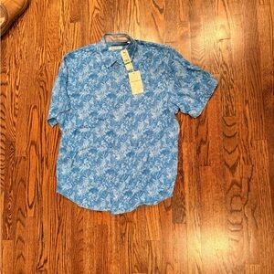 Tommy Bahama Blue Leaf Print Shirt